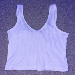 white ribbed crop top